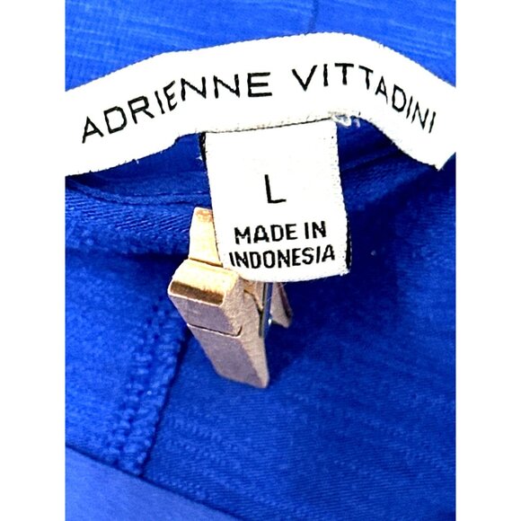 Adrienne Vittadini Royal Blue Tunic Top Sheer Chiffon Back Hem Size Large Chic - Picture 8 of 13